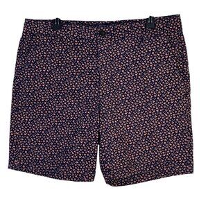 Ben Sherman Micro Floral Print Chino Short Navy Blue Flat Styling Slant Pockets